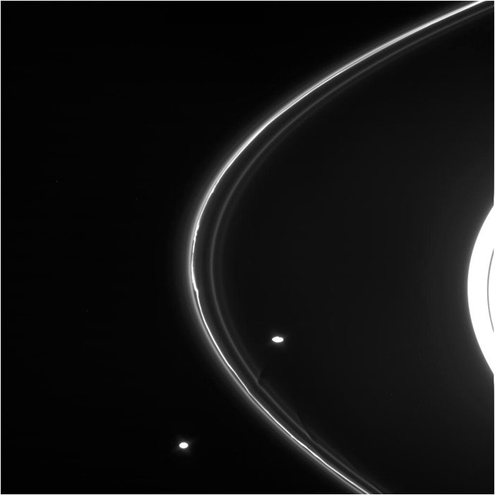 Возмущения в кольце F Сатурна